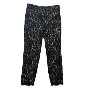 Robert Rodriguez Black Lace Cropped Pants Size 8